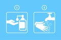 Steps for washing hands. Use liquid soap and wash your hands thoroughly. How to wash your hands properly. Stay away from germs. Pr